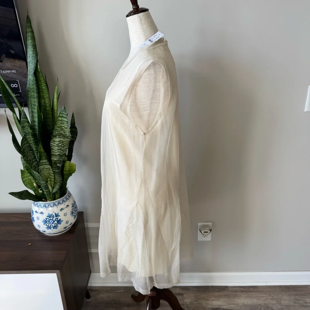 NWT! J. Crew Collection Shiny layered slip sweater-dress - Cream Sleeveless